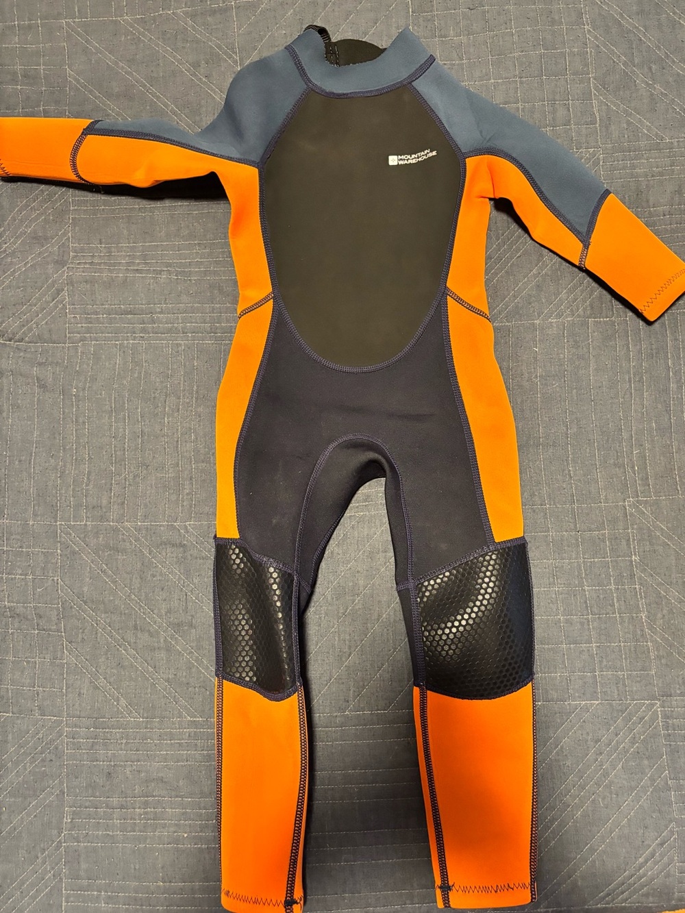 Youth 3-4 Years Orange & Navy Full Wetsuit One-Piece - Kids